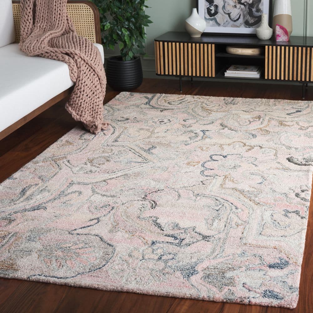 Marquee 5 ft. x 8 ft. Pink/Beige Abstract Floral Area Rug price history on PriceWatchPro