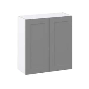 Bristol Painted 33 in. W  x 35 in. H x 14 in. D Slate Gray Shaker Assembled Wall Kitchen Cabinet