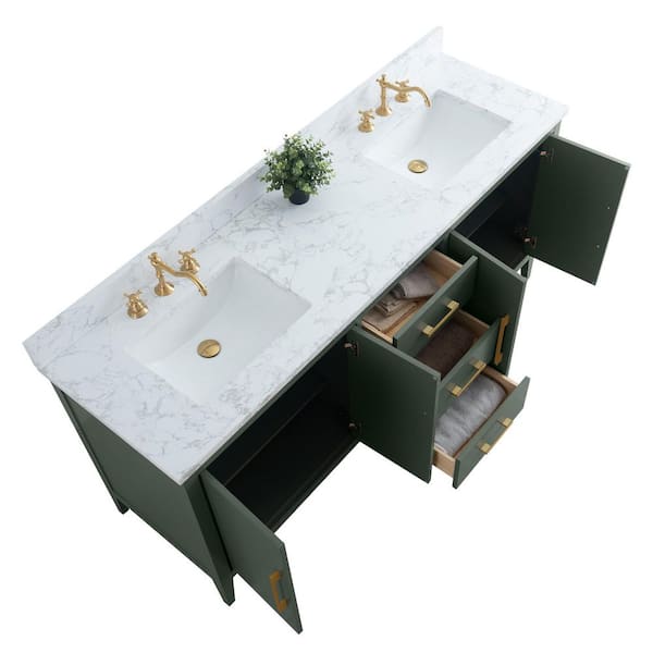 Vanity Art 72 in. W x 22 in. D x 34 in. H Double Sink