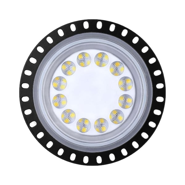 BOEKA ARCTURUS 6.45 in. 50-Watt Equivalent Integrated LED Black High Bay Light, 6500K
