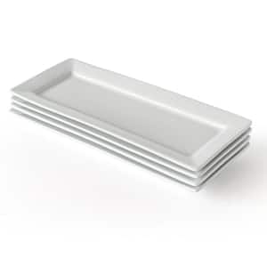 15.63 in. White Porcelain Rectangular Platter (Set of 3)