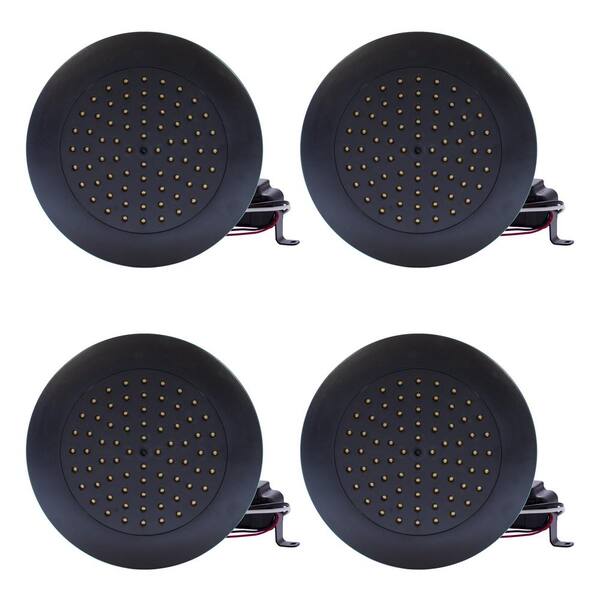 Unbranded CSE Inc. 6 in. 13-Watt LED Dimmable Downlight Flush Mount 2700K Black Lens and Trim Color (4-Pack)