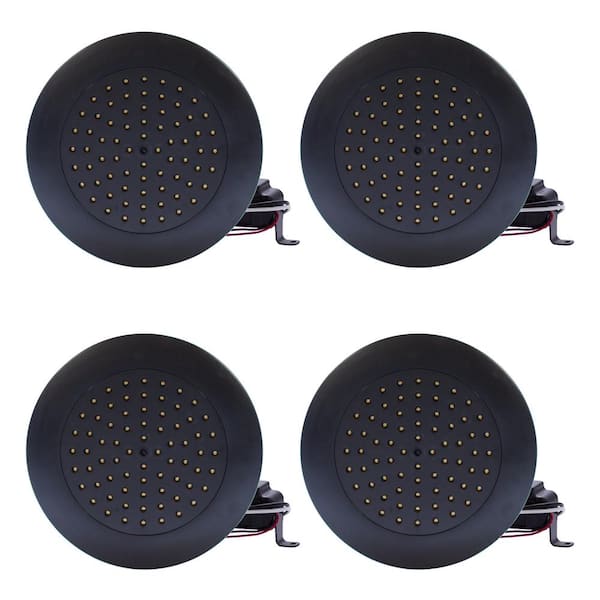 Unbranded CSE Inc. 6 in. 13-Watt LED Dimmable Downlight Flush Mount 5000K Black Lens and Trim Color (4-Pack)