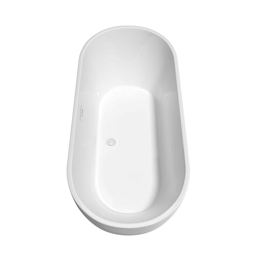 Brooklyn 67'' White Acrylic Freestanding Soaking Bathtub