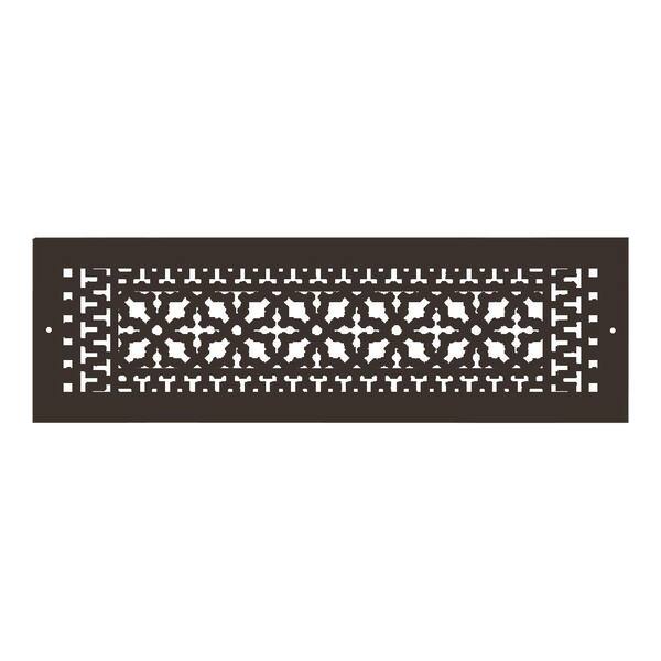 Reggio Registers Scroll Series 6 in. x 24 in. Aluminum Grille, Oil Rubbed Bronze with Mounting Holes