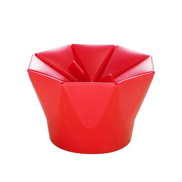 Great Northern 80 oz. Red Silicone Microwave Popcorn Popper