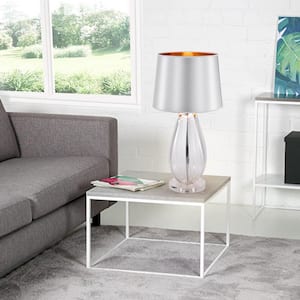 Keagan 26 in. 1-Light Indoor Chrome Table Lamp with Light Kit