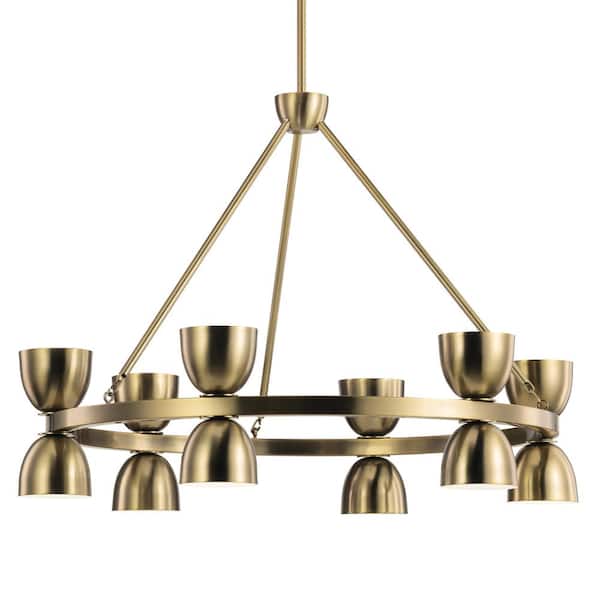 Kichler Baland 12-Light Brushed Mid-century Led Chandelier
