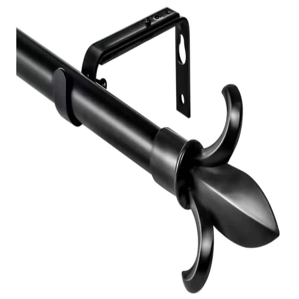 Urbanest Classic Forged Iron Fleur De Lis Window Drapery Rod Set
