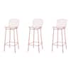 Manhattan Comfort Madeline Rose Gold and White 27-in to 35-in Bar Stool -  3-Pack 3-198AMC6