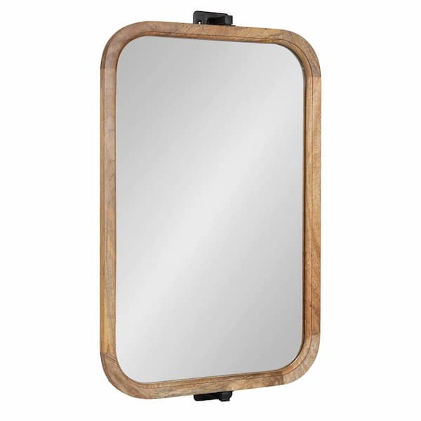 Kate and Laurel Hogan 33.00 in. W x 20.00 in. H Natural Rectangle Transitional Framed Decorative Wall Mirror