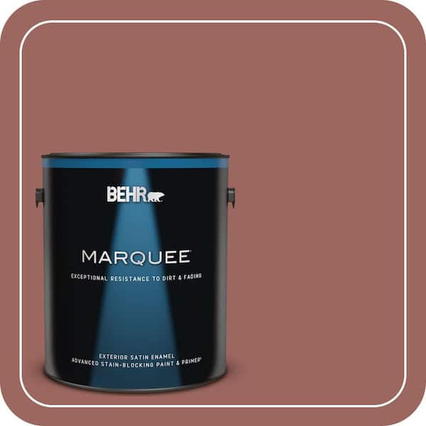 BEHR MARQUEE 1 gal. #ECC-34-3 Terra Cotta Sun Satin Enamel Exterior Paint & Primer