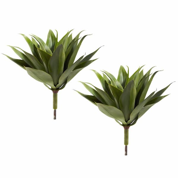 Nearly Natural 17 in. Agave Succulent Plant (Set of 2)