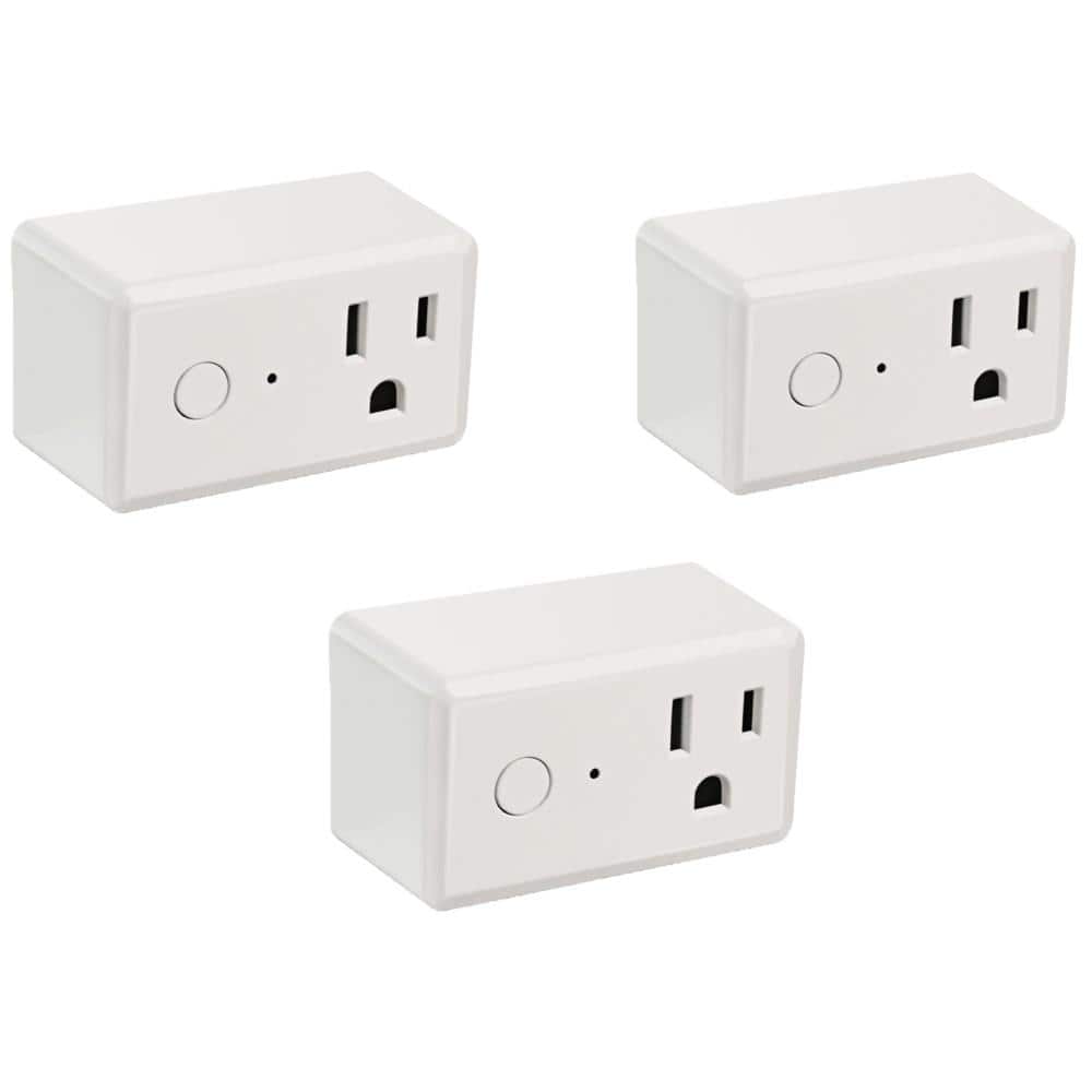 Feit Electric 15-Amp Indoor Alexa / Google Assistant Compatible Plug-in  Smart Wi-Fi Single Outlet Wall Plug, No Hub Required (3-Pack)  PLUG/WIFI/3/RP - The Home Depot