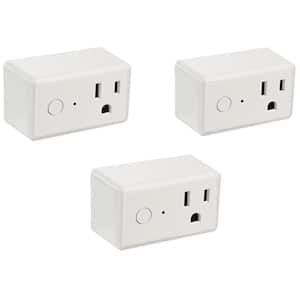 15-Amp Indoor Alexa / Google Assistant Compatible Plug-in Smart Wi-Fi Single Outlet Wall Plug, No Hub Required (3-Pack)