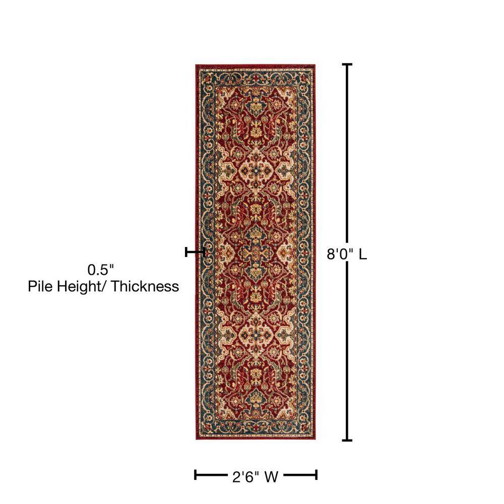 Kashan Red/Blue 9 ft. x 12 ft. Border Area Rug - thumbnail 8
