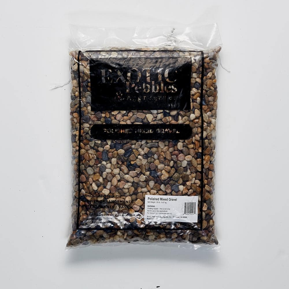 Mixed Dark Brown, Beige, and Off-White Polished Pebble Vase Filler