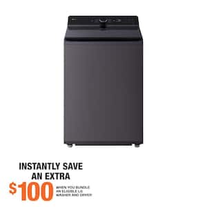 5.3 cu. ft. SMART Top Load Washer in Matte Black with Agitator, Easy Unload and TurboWash3D Technology