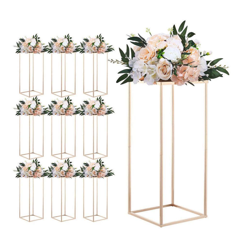 uxcell ウェディングフラワースタンド 高さ60 cm 金トーン 10個 SKYSHALO 10-Piece Wedding Flower Stand, 23.62 in Column Stand