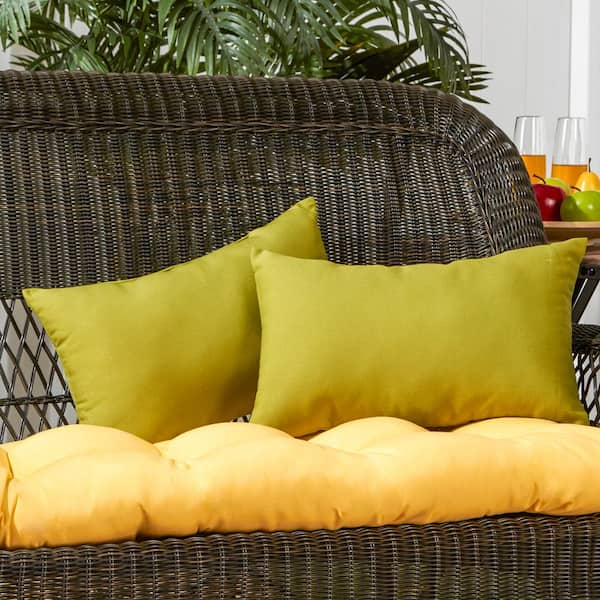 Green lumbar throw store pillow