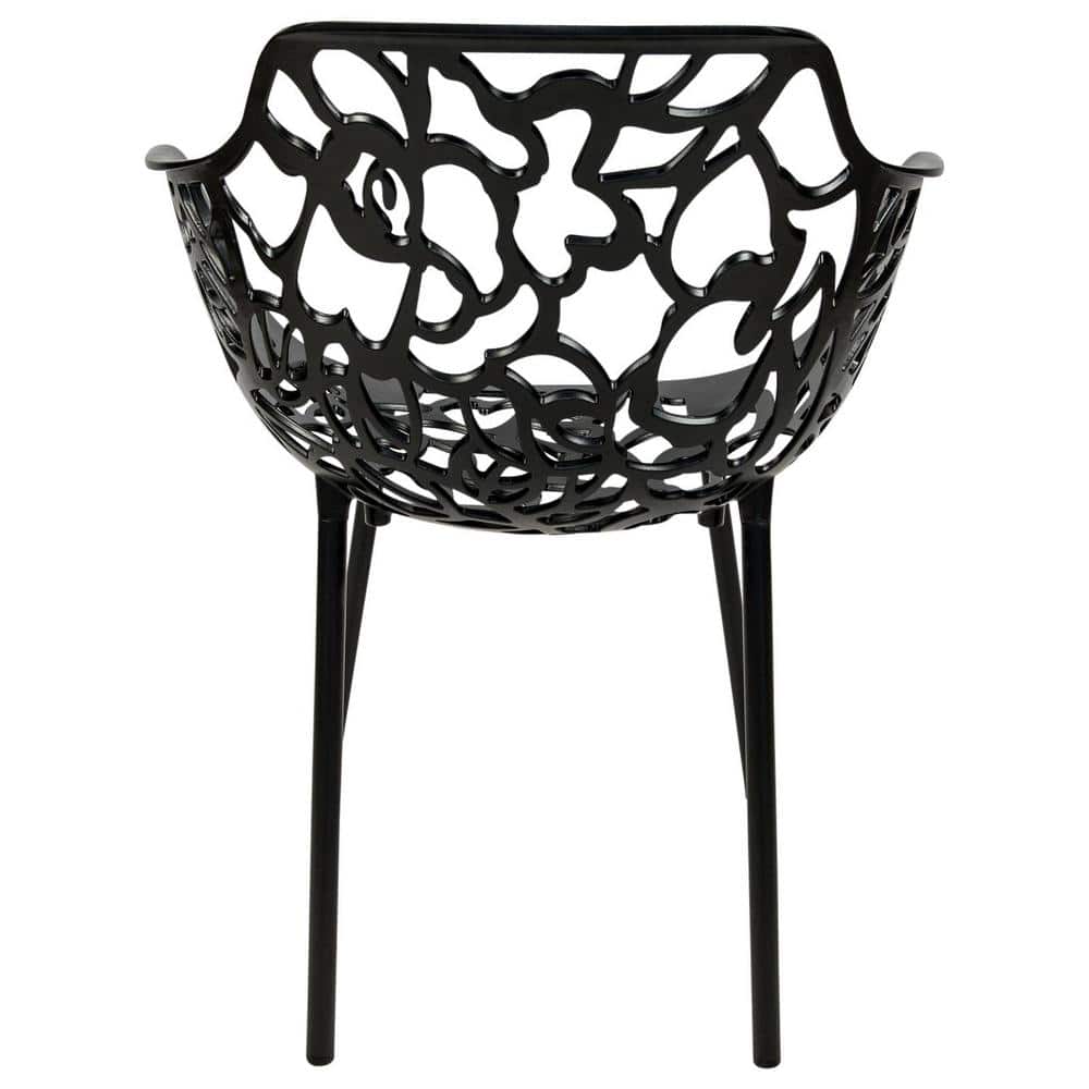 Devon Black Aluminum 5-Piece Outdoor Dining Set with Glass Top