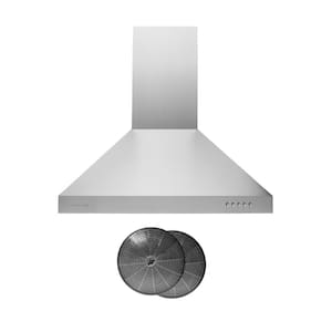 Golden Vantage 30 in. 217 CFM Convertible Kitchen Wall Mount Range Hood in  Stainless Steel with Push Control, LEDs and Carbon Filters RH0472 - The  Home Depot