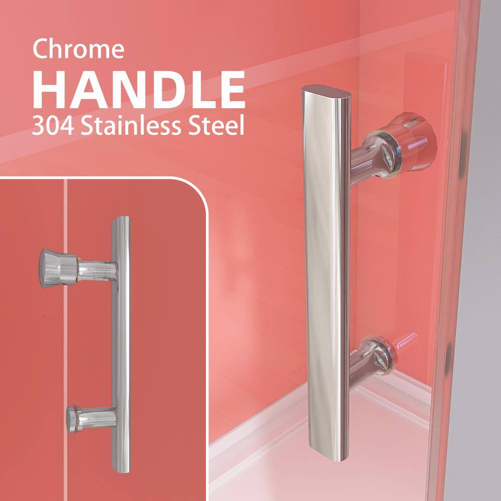 Matte Black 33'' Frameless Pivot Shower Door with Clear Glass