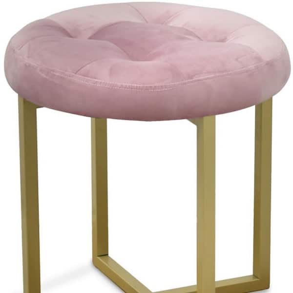 HomeRoots Valerie Pink plus Matte Gold Fabric Side Chair
