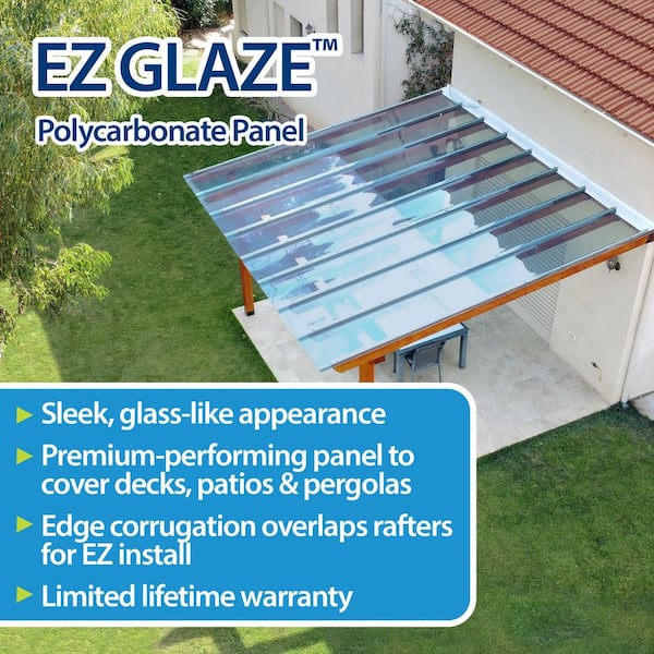 2.24 ft. x 12 ft. EZ Glaze Corrugated Polycarbonate Roof Panel in Clear