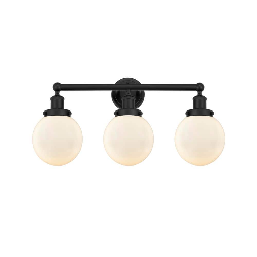Beacon 24.5 in. 3-Light Matte Black Vanity Light with Glass Shade price history on PriceWatchPro