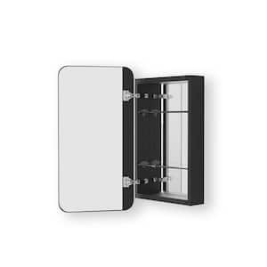 15 in. W. x 24 in. H Rectangular Framed Recessed/Surface Mount Medicine Cabinet with Mirror in Matte Black