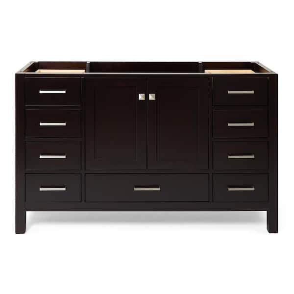ARIEL Cambridge 54 in. W x 21.5 in. D x 34.5 in. H Freestanding Bath Vanity Cabinet Only in Espresso