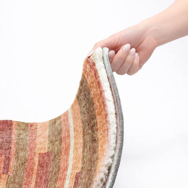Dream Shag Premium Machine Washable Abstract ADS766 Coral 9 ft. x 12 ft. Area Rug