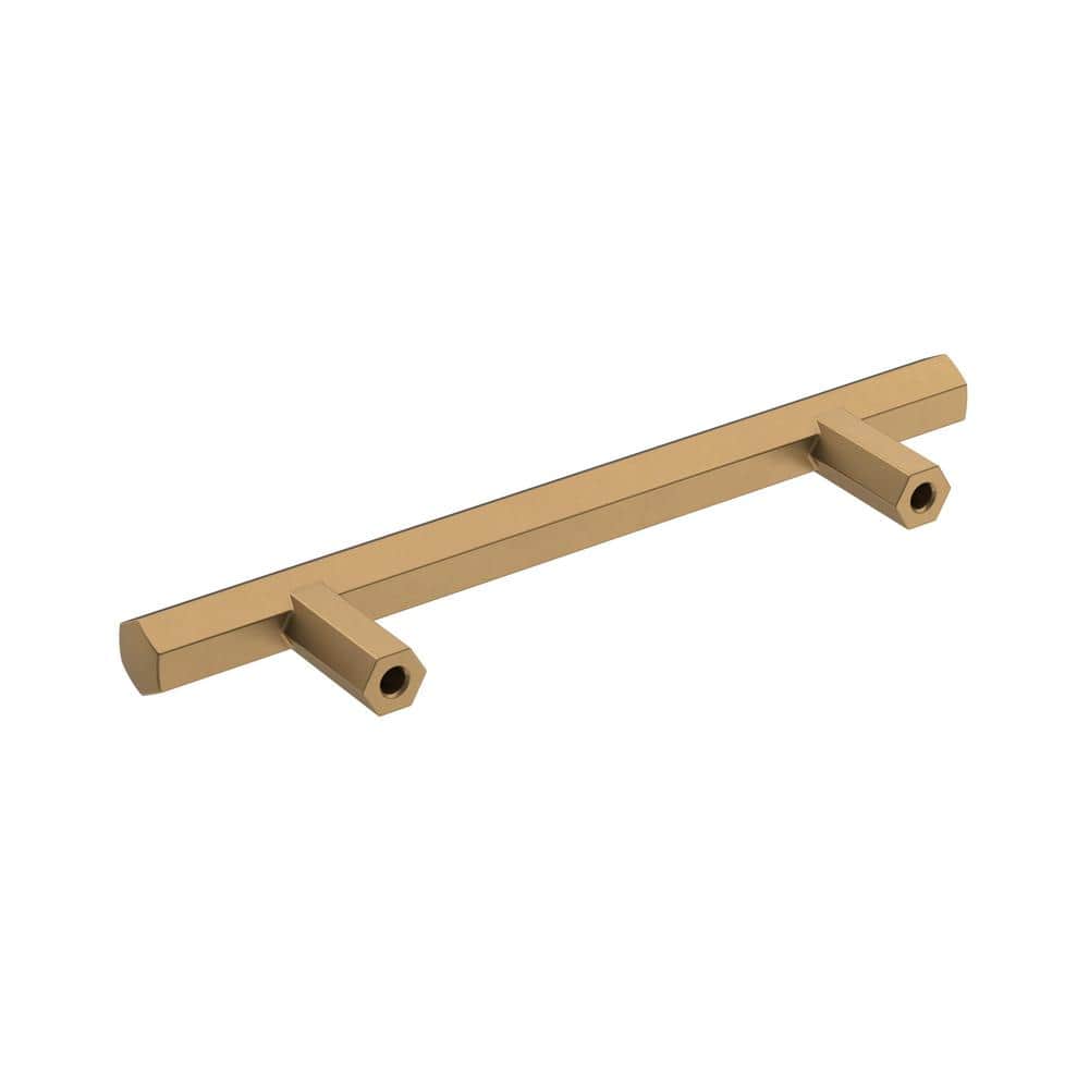 Champagne Bronze Geometric Cabinet Drawer Pull with Mounting Hardware
