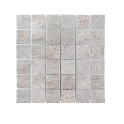 Hidden Treasure Gray 11.875 in. x 11.875 in. Square Matte Porcelain Wall and Floor Mosaic Tile (0.979 sq. ft./Each)