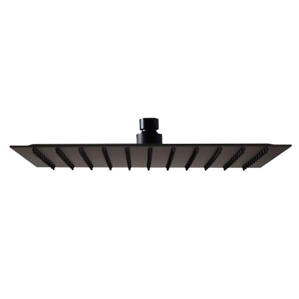 Westbrass 1-Pattern 12 in. Wall Mount Rain Fixed Shower Head in Matte Black