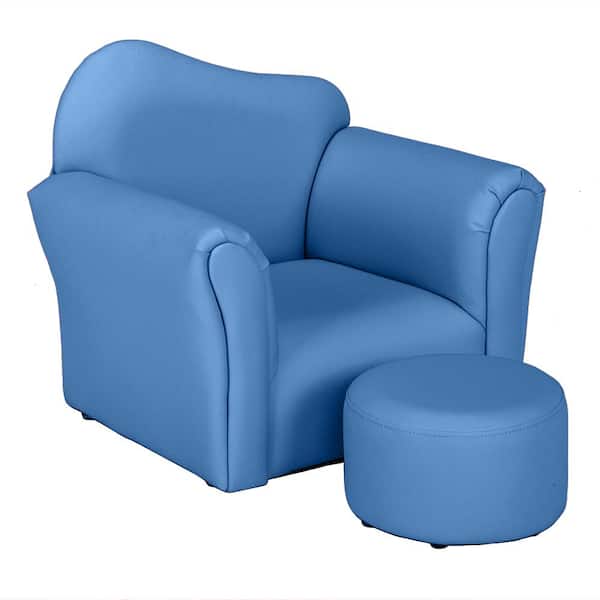 Outo Blue Pu Leather Kids Sofa With, Childrens Faux Leather Chair