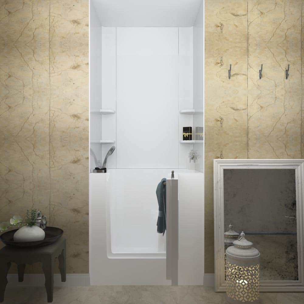 Mesa 39.75'' x 30.5'' White Acrylic Walk-In Air Bathtub