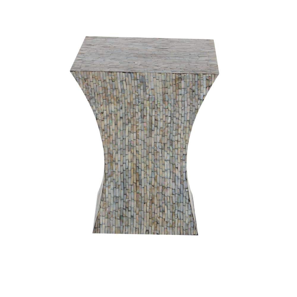 Pearl Inlay Hourglass Accent Table 15"x19" - Multicolor