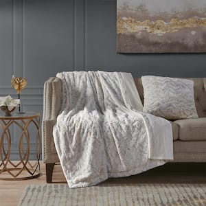 Marselle Snow Leopard 20 in. x 20 in. Throw Pillow