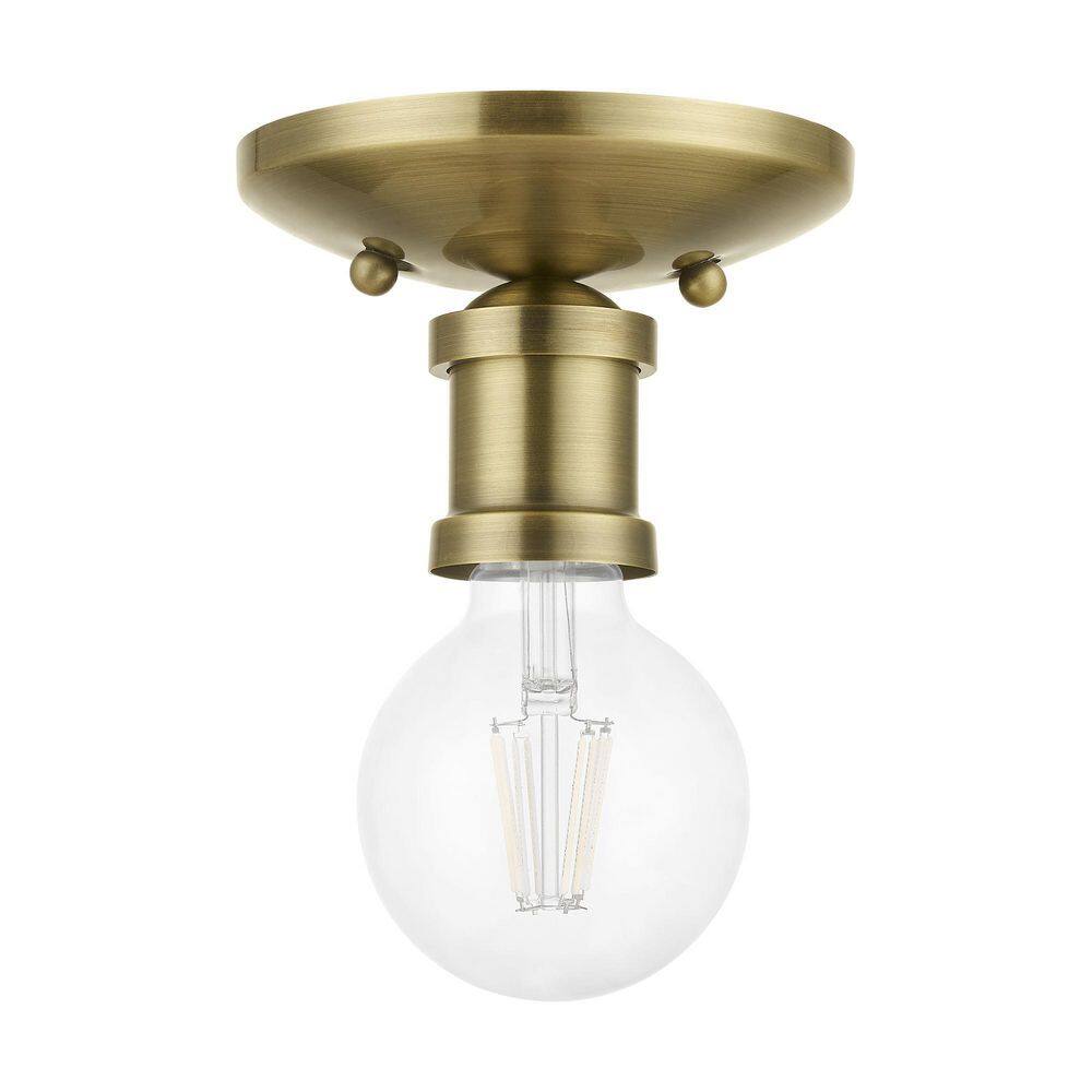 Lansdale Antique Brass 1-Light Flush Mount for Indoor/Outdoor
