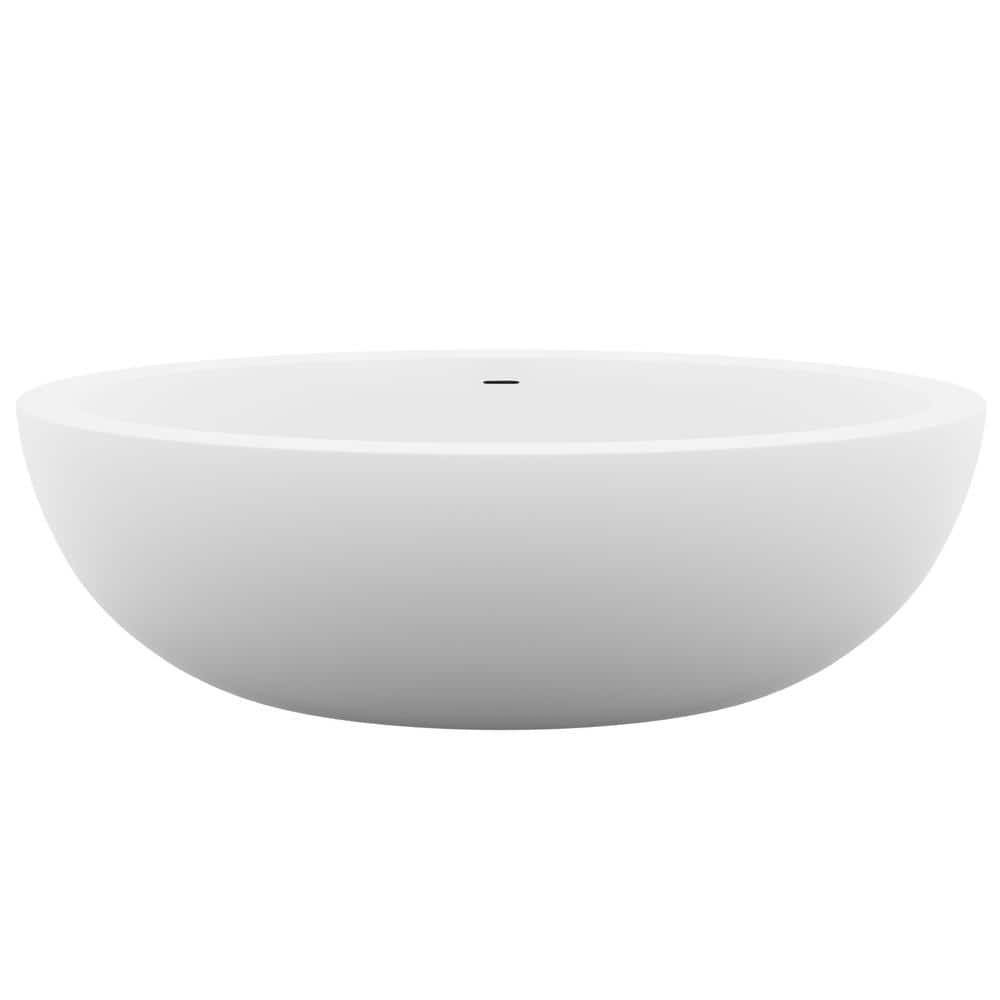 Lusso 75.5'' Matte White Freestanding Soaking Bathtub