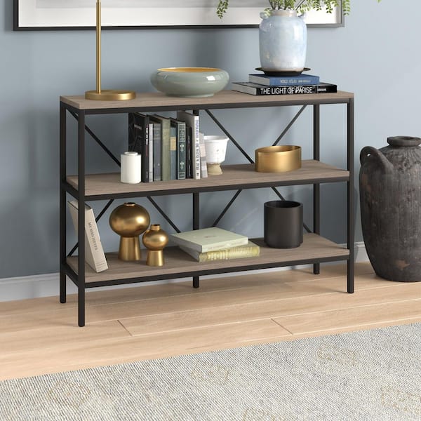 Meyer&Cross Kira 42 in. Blackened Bronze and Antiqued Gray Oak Rectangle MDF Top Console Table