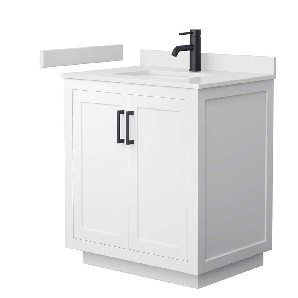 Miranda 30" White Freestanding Bathroom Vanity with Cultured Marble Top