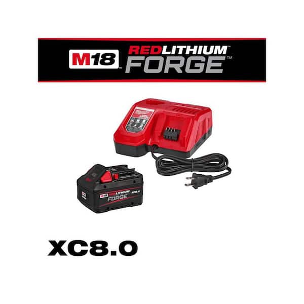 M18 18-Volt Lithium-Ion REDLITHIUM FORGE Starter Kit with 8. 0Ah Battery and Rapid Charger w/ Inkzall