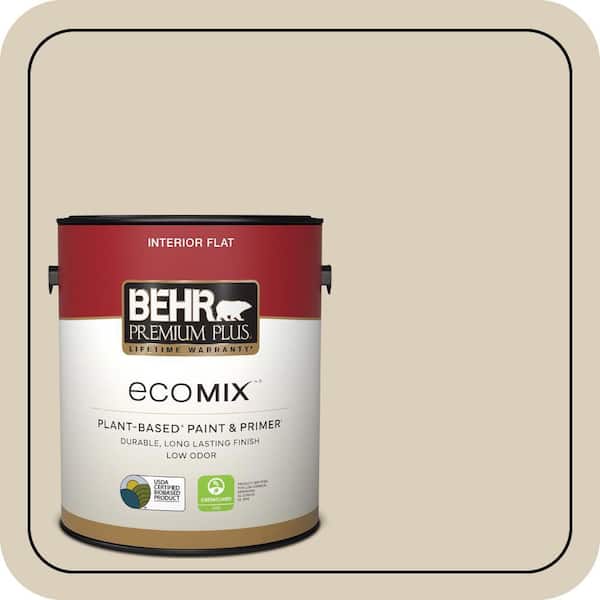 1 gal. #MQ3-15 Bell Tower Flat EcoMix Plant-Based Interior Paint & Primer