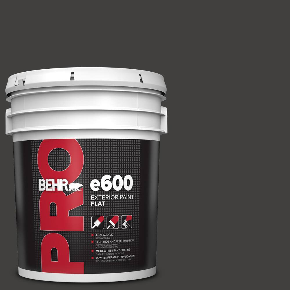 BEHR PRO 5 gal. N5107 Blackout Flat Exterior Paint PR61305 The Home