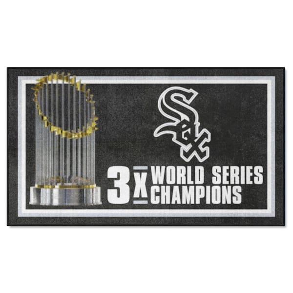 Chicago White Sox Black Dynasty 3 ft. x 5 ft. Plush Area Rug