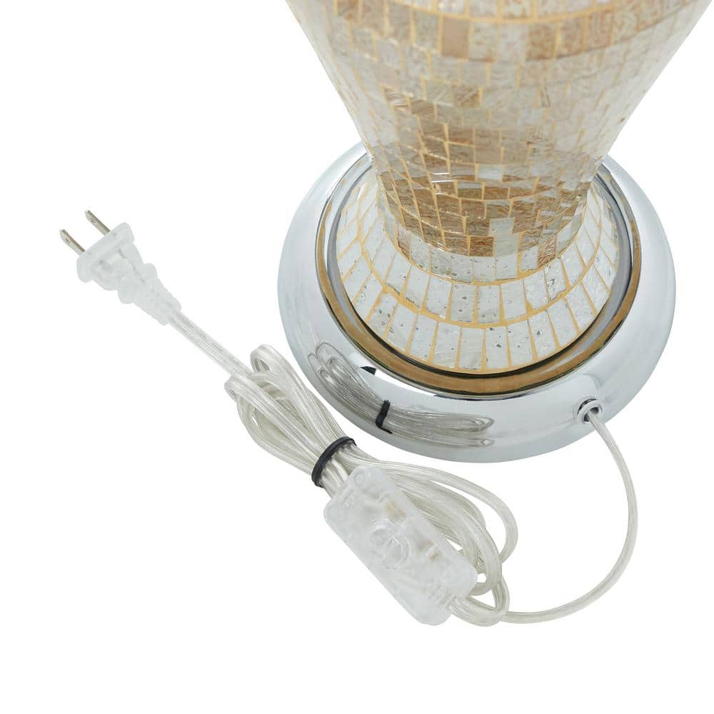 Champagne Bronze Mosaic Adjustable Table Lamp with Jeweled Accents