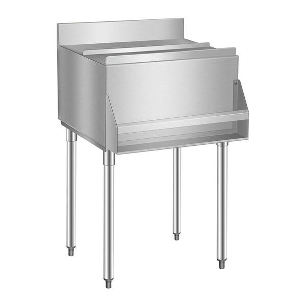 VEVOR Commercial Ice Bin 61.6 L Underbar Ice Bin Stainless Steel Ice Chest with Sliding Lid 24 in. Length Single Bowl